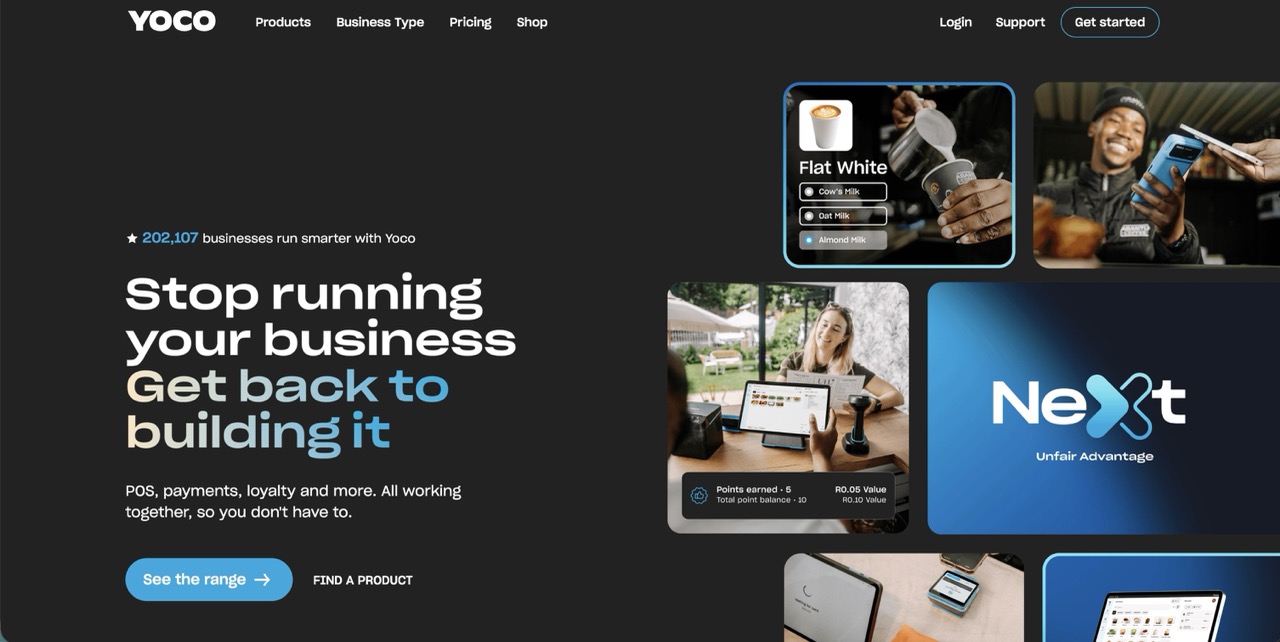 Image showing Yoco's homepage
