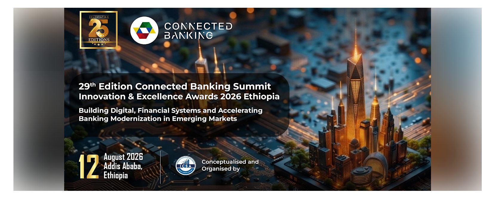 29th Edition Connected Banking Summit – Ethiopia 2026 at Ethiopian Skylight Hotel, Addis Ababa, August 12, 2026