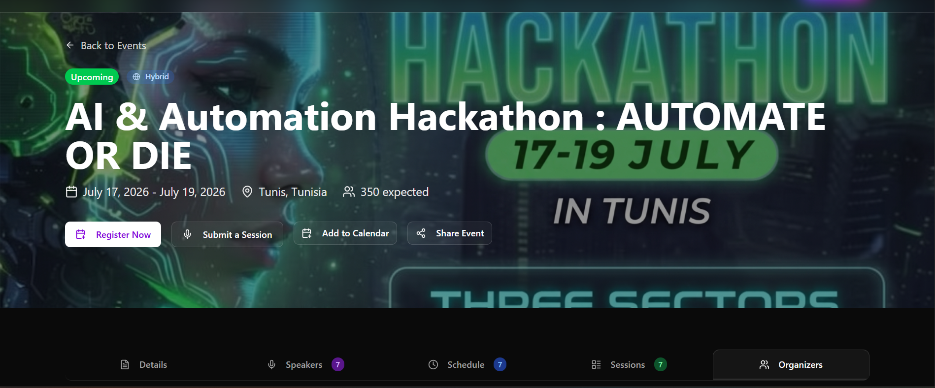 AI & Automation Hackathon : AUTOMATE OR DIE at Université SESAME, Ariana, July 17, 2026