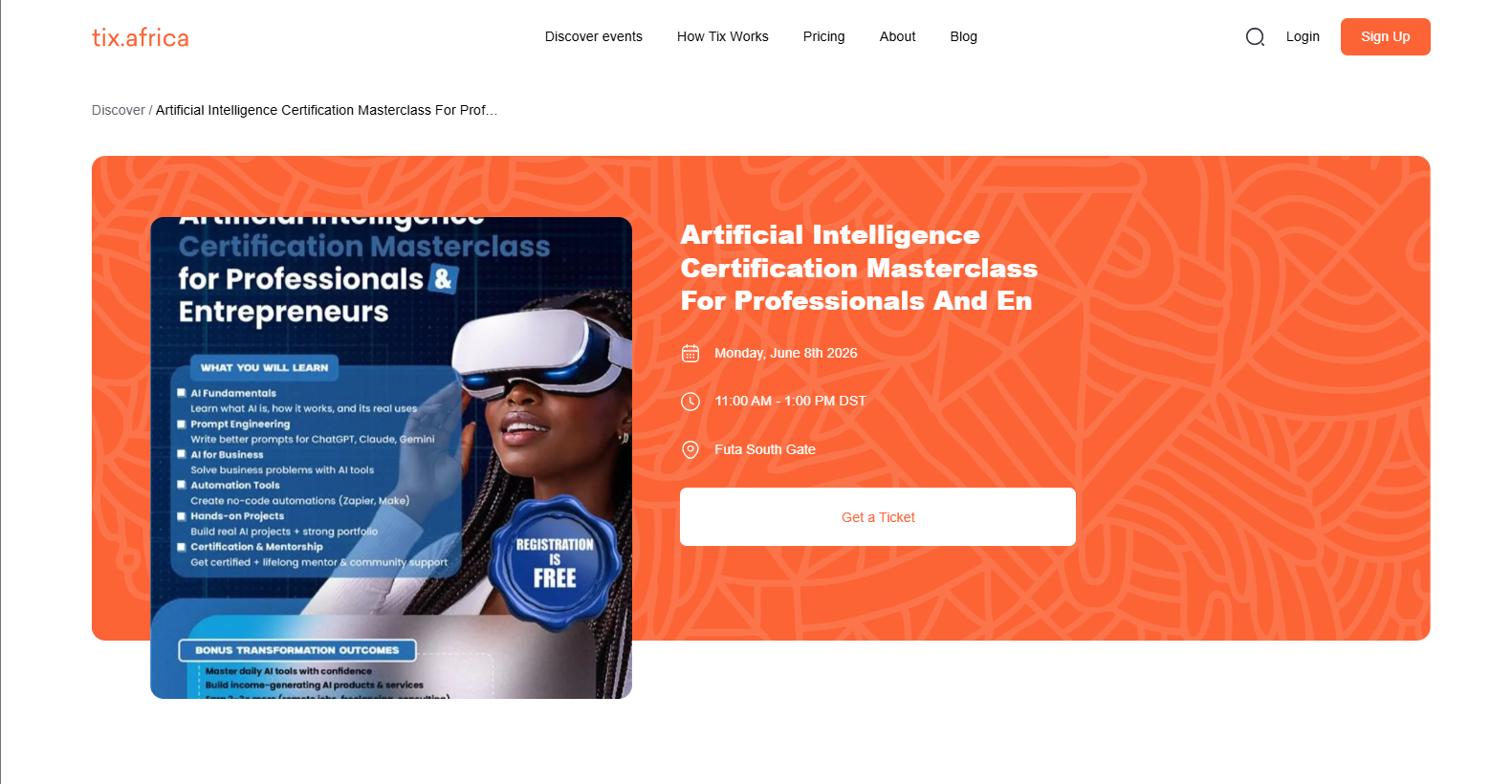 Artificial intelligence certification masterclass at Akure, Akure, June 8, 2026