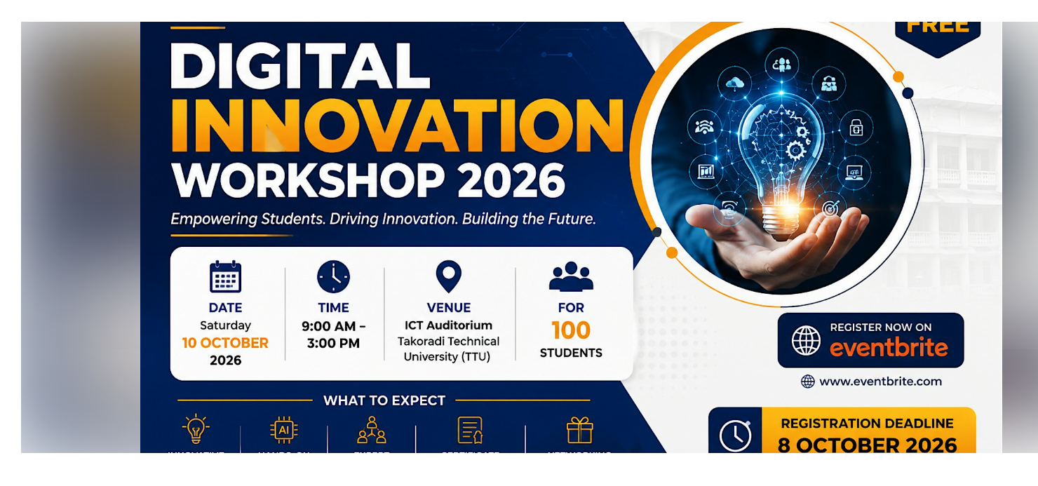 Digital Innovation Workshop 2026 at University ICT Centre / Main Computer Laboratory, Sekondi-Takoradi, October 10, 2026