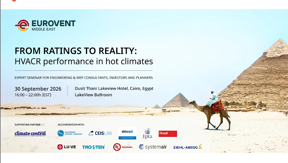 From Ratings to Reality: HVACR Performance in Hot Climates at Dusit Thani Lakeview Cairo, LakeView Ballroom, Cairo, September 30, 2026