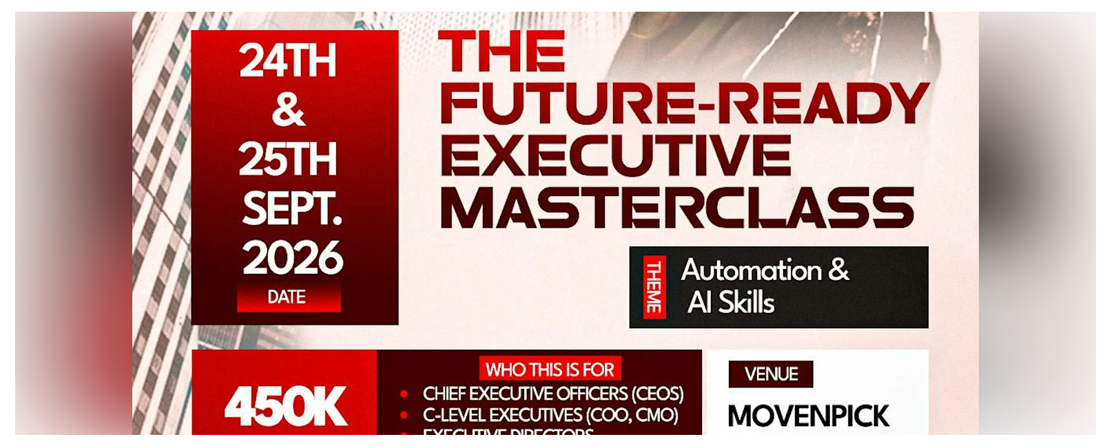 Future-Ready Executive Masterclass: AI & Automation at Mövenpick Hotel, Ikoyi, Lagos, Lagos, September 24, 2026
